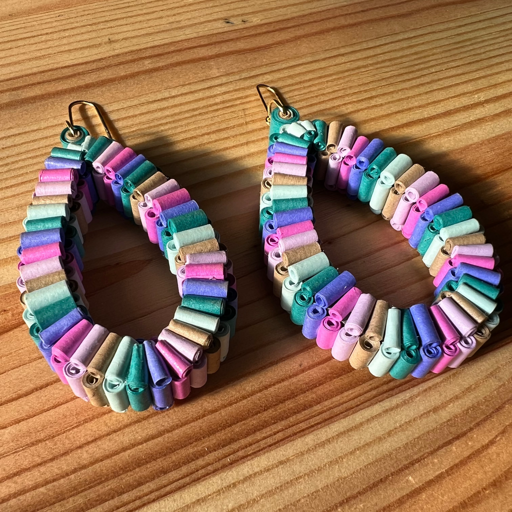 Quilled Paper Rolled Teardrop Earrings - MADE TO ORDER