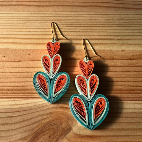 Quilled Paper Big Hearted Earrings - MADE TO ORDER