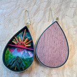 Rising Sunscape Paper & Wood Earrings - MADE TO ORDER