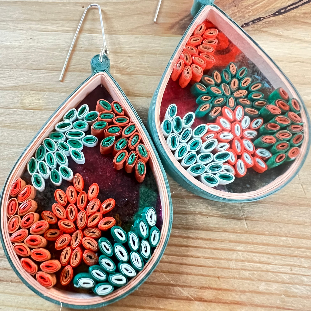 Day 1 Earrings: Quilled Paper Earrings