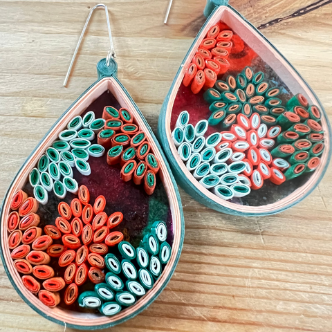 Day 1 Earrings: Quilled Paper Earrings
