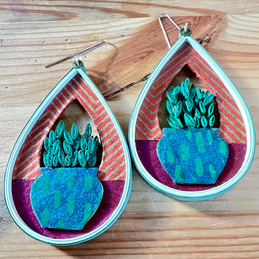 Day 3 Earrings: Quilled Paper Earrings