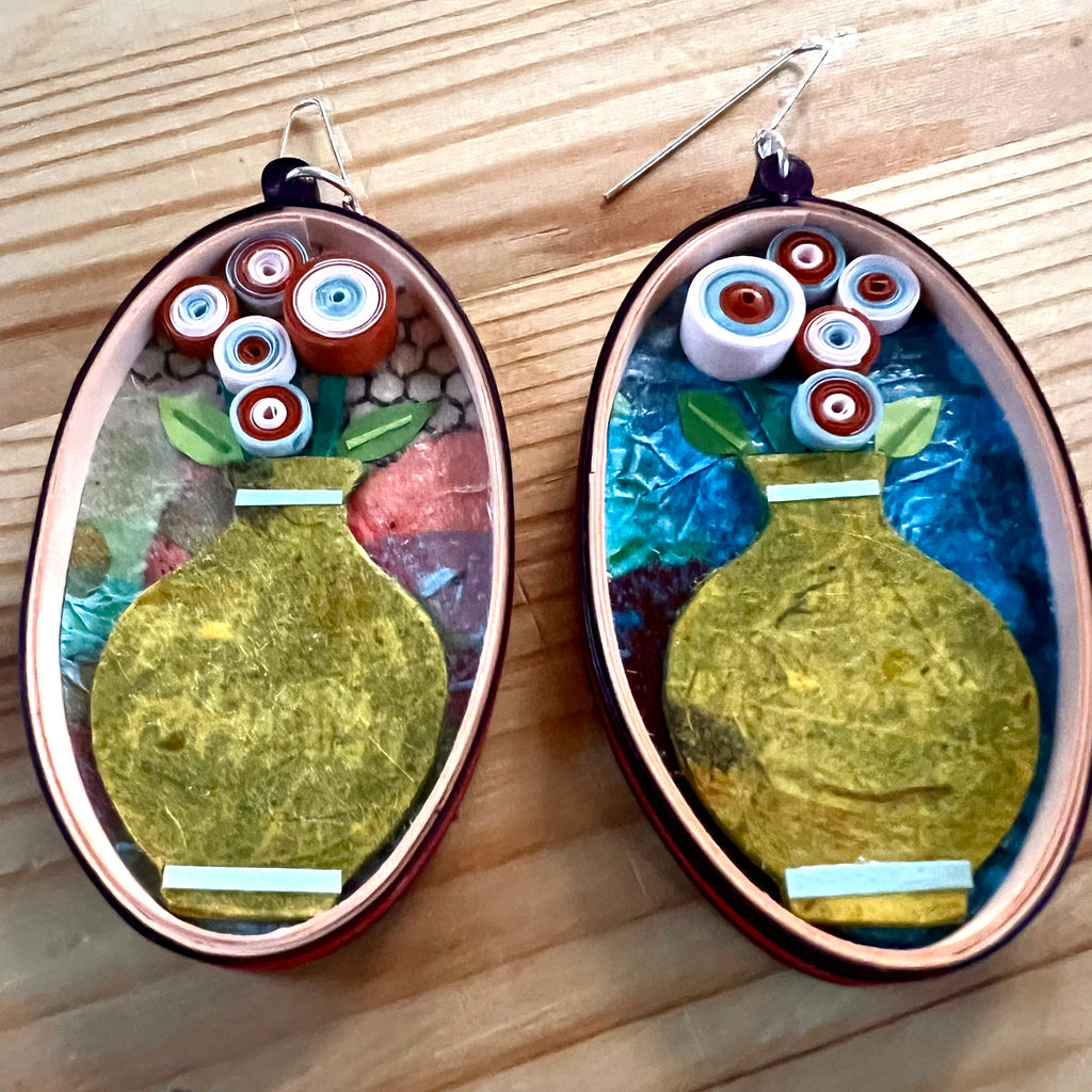 Day 6 Earrings: Quilled Paper Earrings