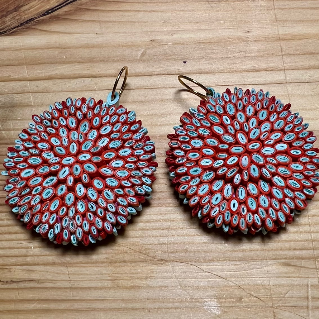Day 8 Earrings: Quilled Paper Earrings