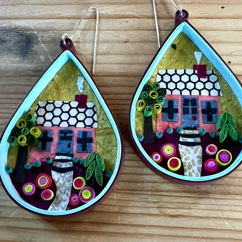 Day 12 Earrings: Quilled Paper Earrings