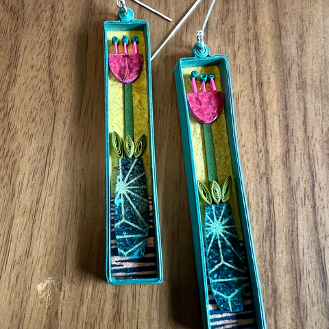 Day 14 Earrings: Quilled Paper Earrings