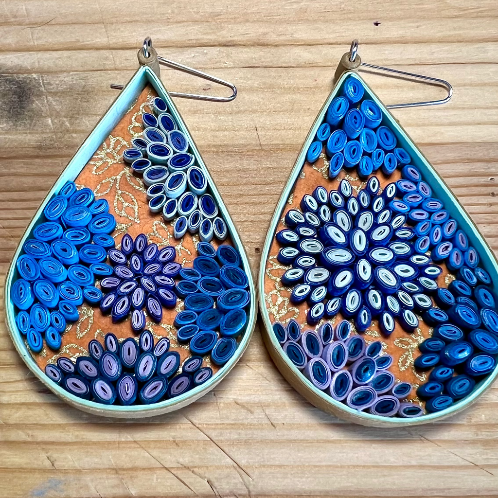 Day 19 Earrings: Quilled Paper Earrings