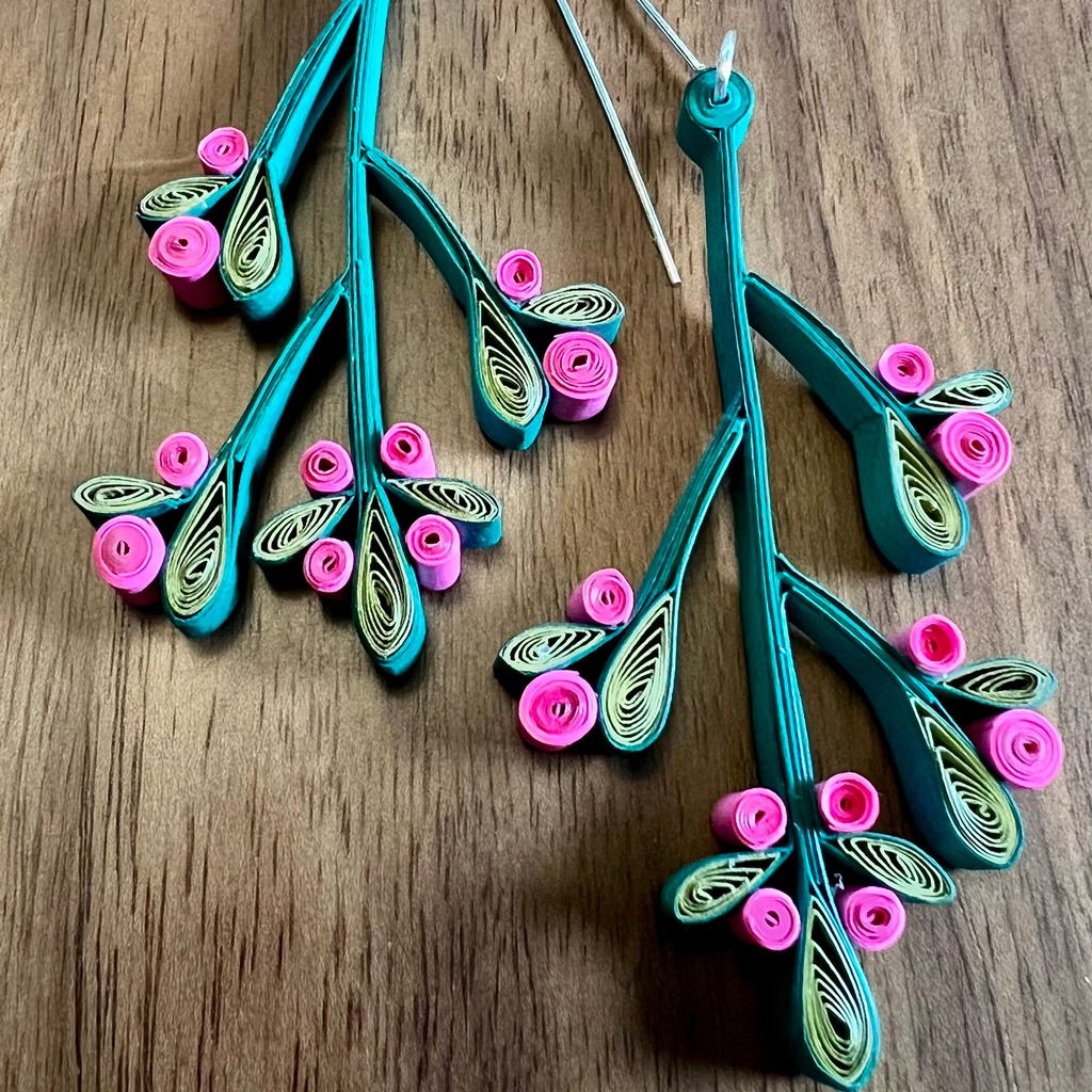 Day 28 Earrings: Quilled Paper Earrings